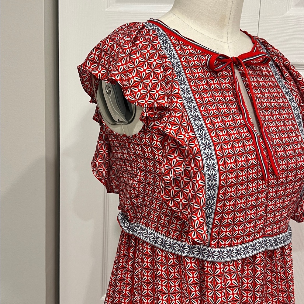 Red Patterned Maxi Dress - Picture 5 of 9